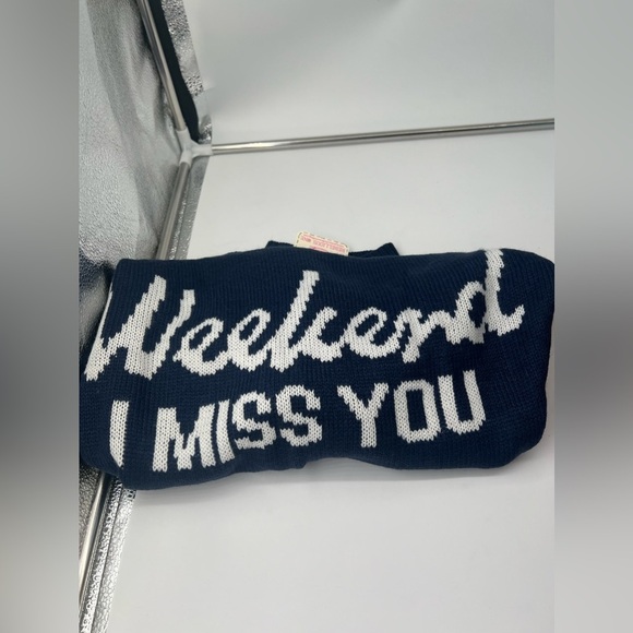 Weekend I Miss You sweater navy blue soft cozy sweater winter outfit New lovely - Picture 2 of 11